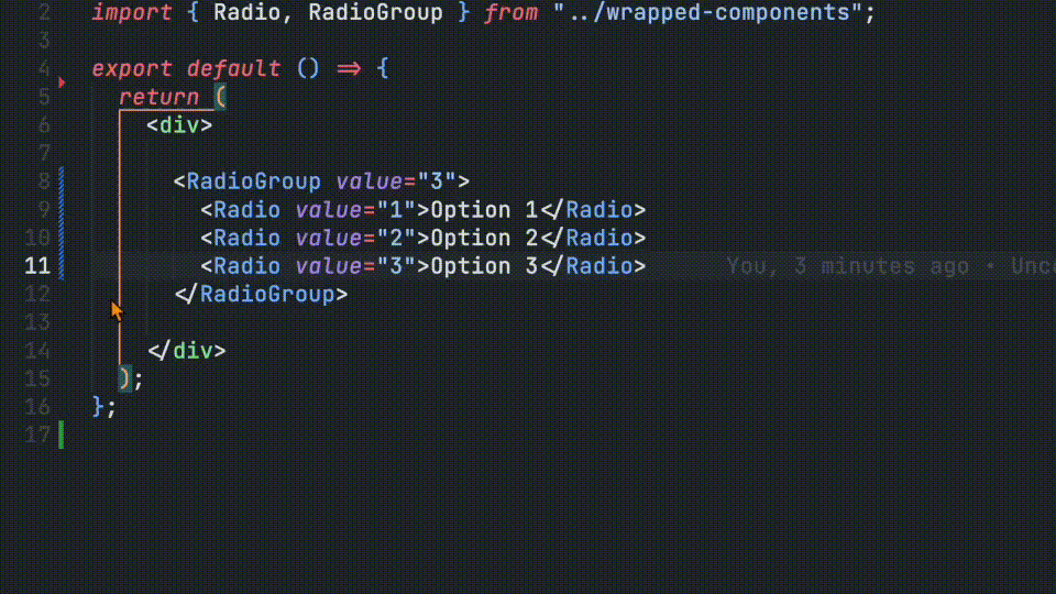 demo of the react wrappers